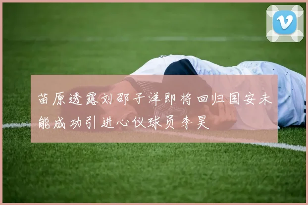 苗原透露刘邵子洋即将回归国安未能成功引进心仪球员李昊
